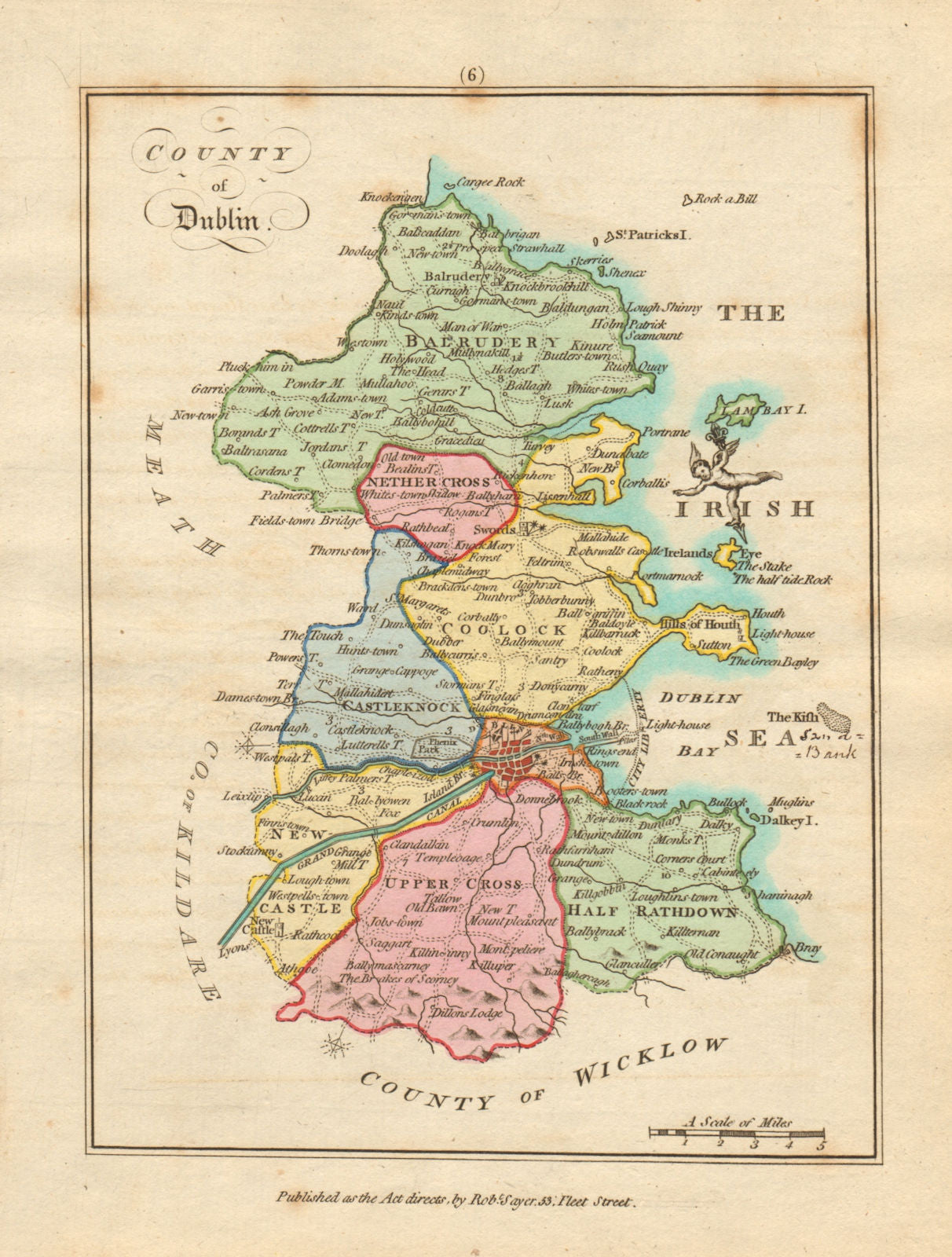 County of Dublin, Leinster. Antique copperplate map by Scalé / Sayer 1788